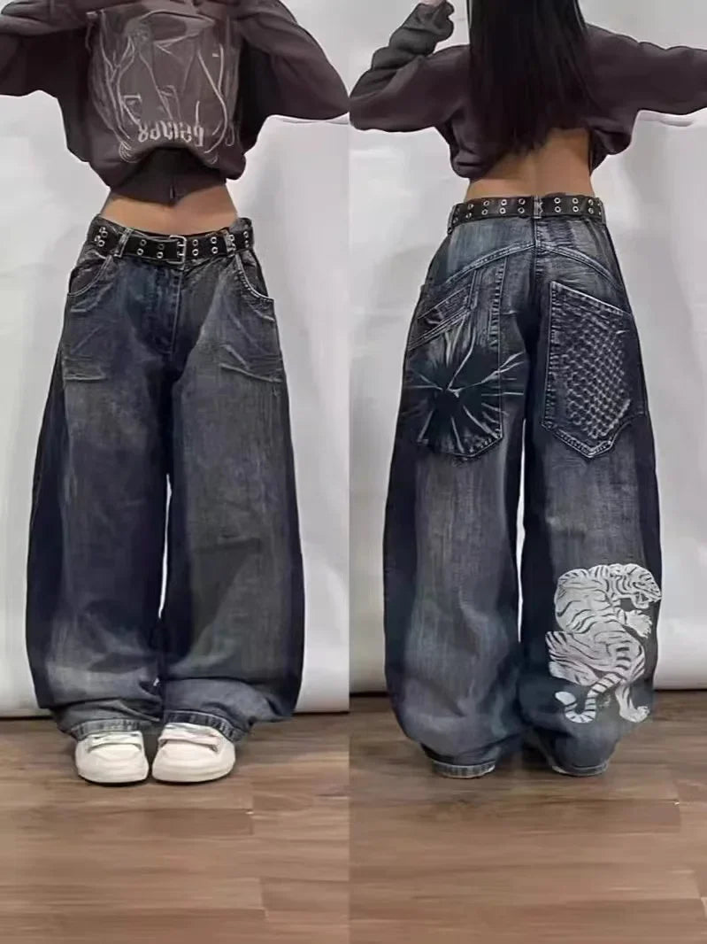 Gothic Retro Embroidery Halloween Pants