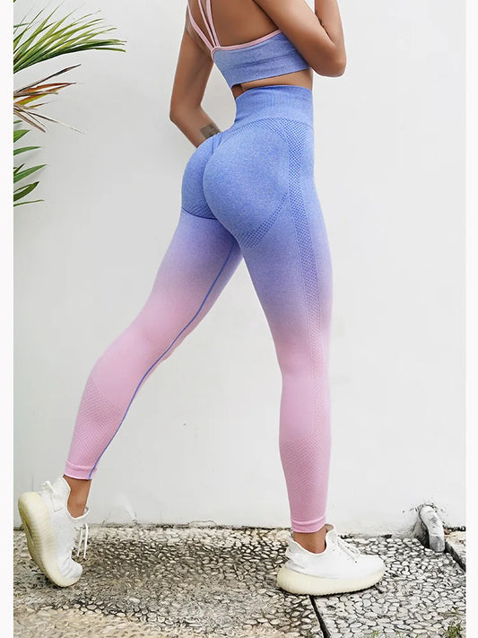 Gradient Waist Fitness Seamless Push Up Yoga Legging