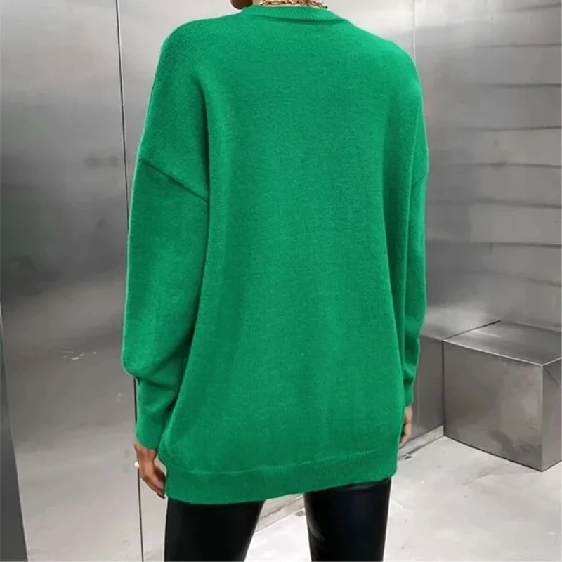 Simple Warm Thick Casual Autumn Winter Knit Elastic Jumper Christmas Sweater