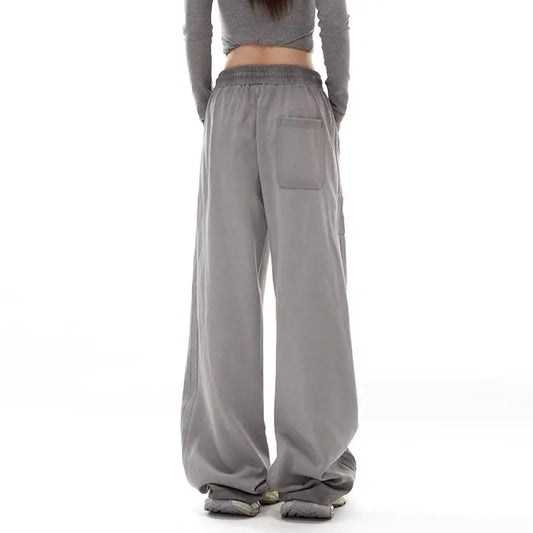 Grey Stripe Motion Casual Pants