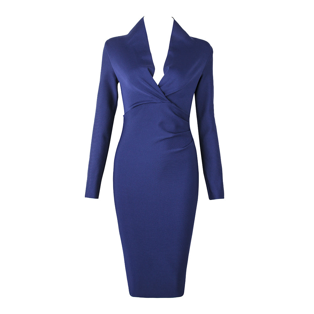 Women’s Full Gown Celebrity Club - V Bodycon Warm-Season Vestidos Deep Bandage Evening Neck With