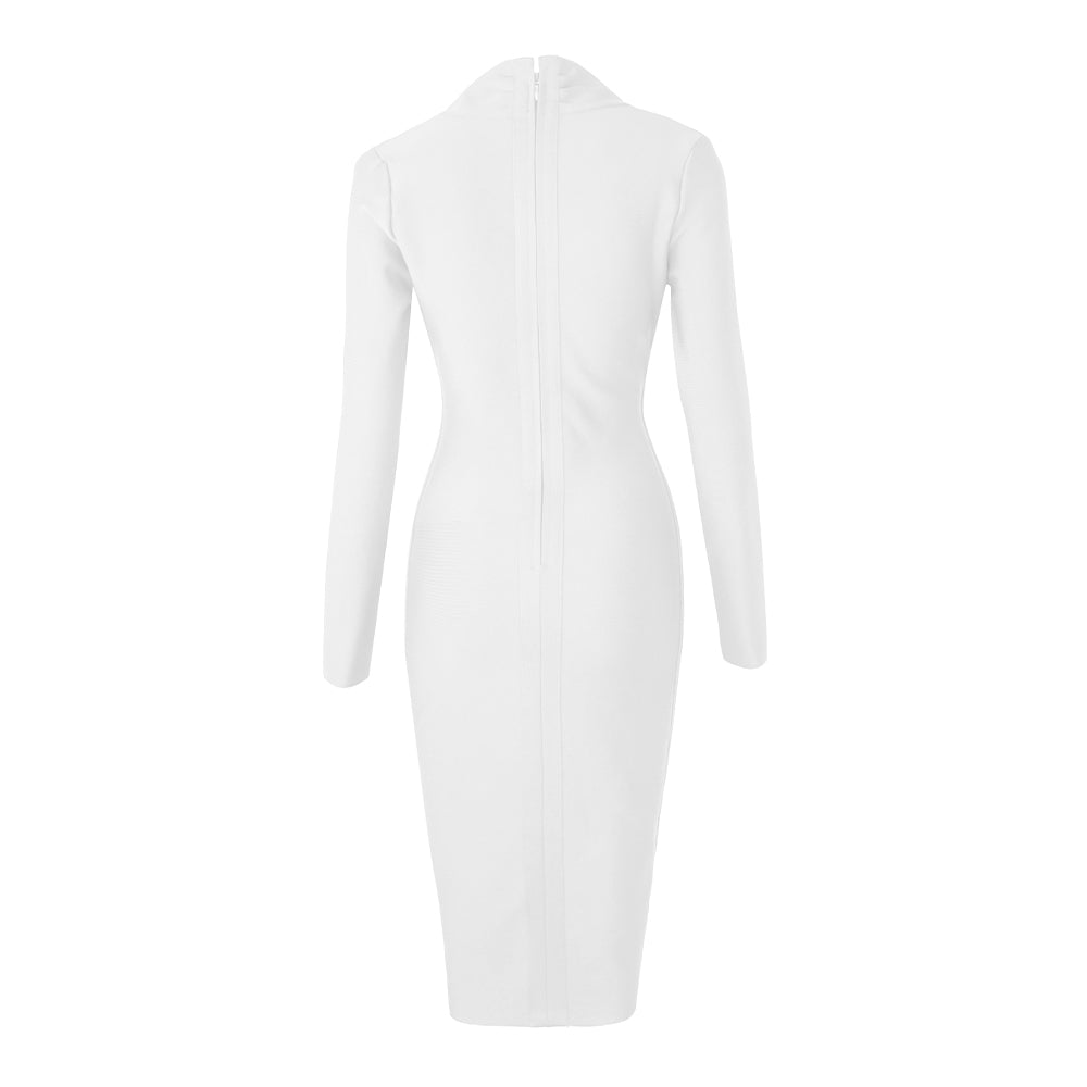 Women’s Full Gown Celebrity Club - V Bodycon Warm-Season Vestidos Deep Bandage Evening Neck With