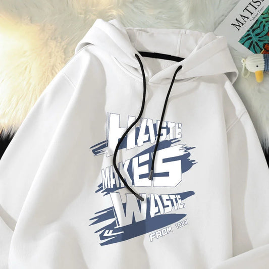 Haste Makes Waste Letter Hoodie