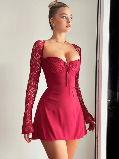 Bodycon Red Long Sleeve Party Club Evening Streetwear Wholesale Items Christmas Party Dress