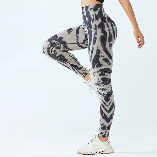 Seamless Tie Dye Waist Fitness Fashion Yoga Legging