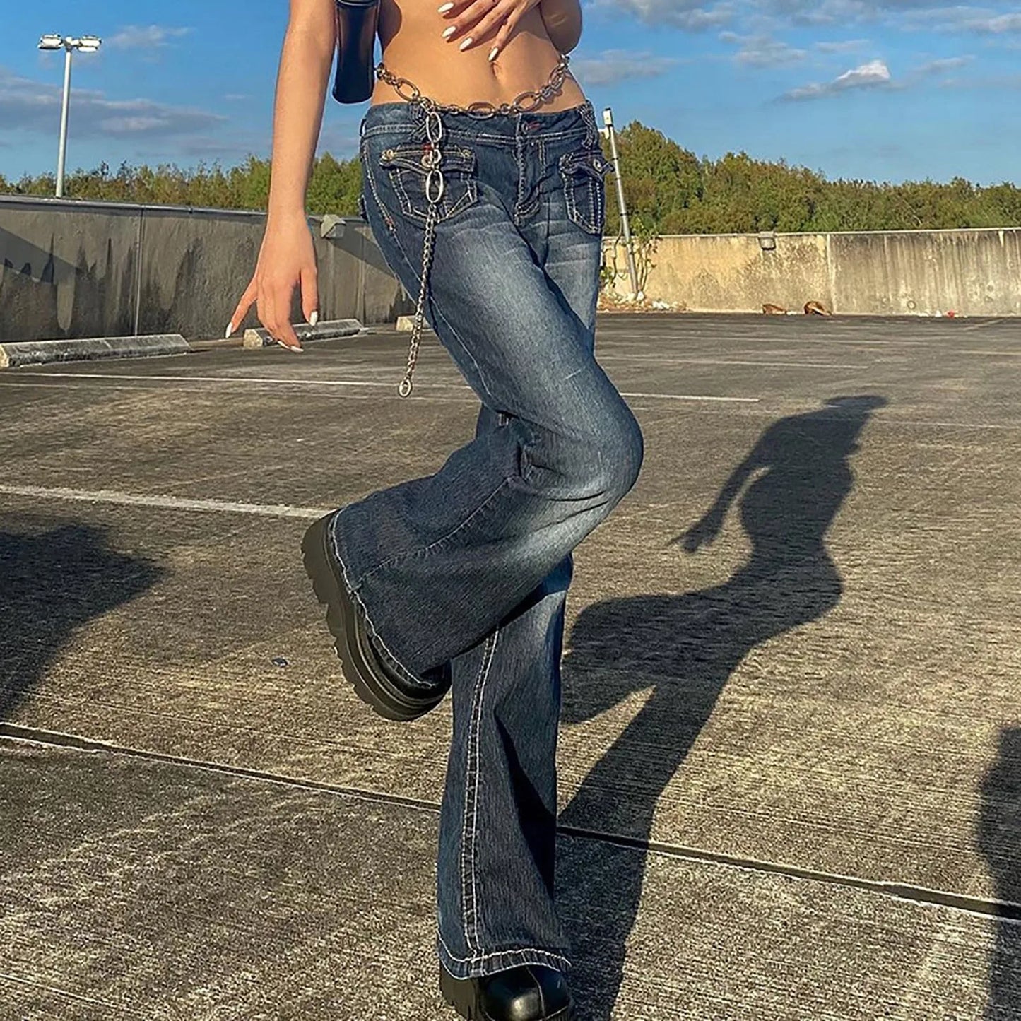 Vintage High Waist Street Shot Y2K Jeans