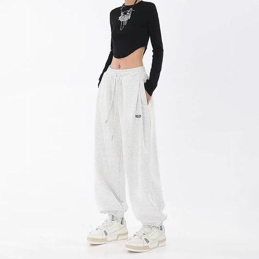 Hip Hop Letter Drawstring Jogging Pants