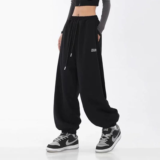 Hip Hop Letter Drawstring Jogging Pants