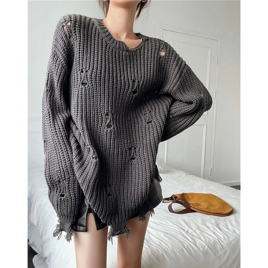 Hollow Out Lazy Style Pullover Sweater