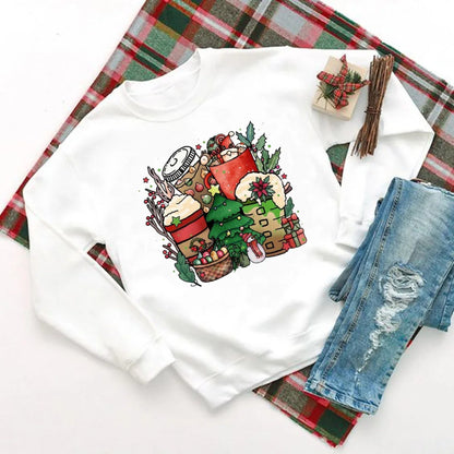 Delicious Hot Cocoa Chocolates Cake Printed Christmas Hoodie