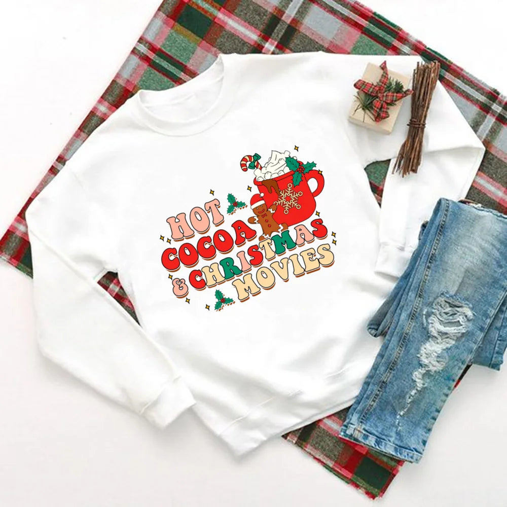 Delicious Hot Cocoa Chocolates Cake Printed Christmas Hoodie