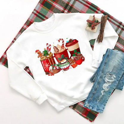 Delicious Hot Cocoa Chocolates Cake Printed Christmas Hoodie