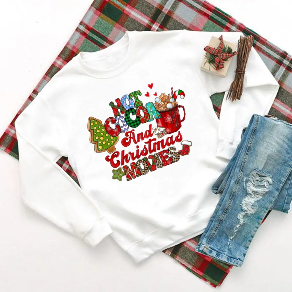 Delicious Hot Cocoa Chocolates Cake Printed Christmas Hoodie