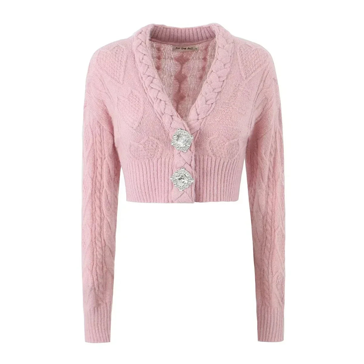 Knit Diamond Pink Cardigan