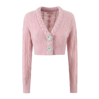 Knit Diamond Pink Cardigan