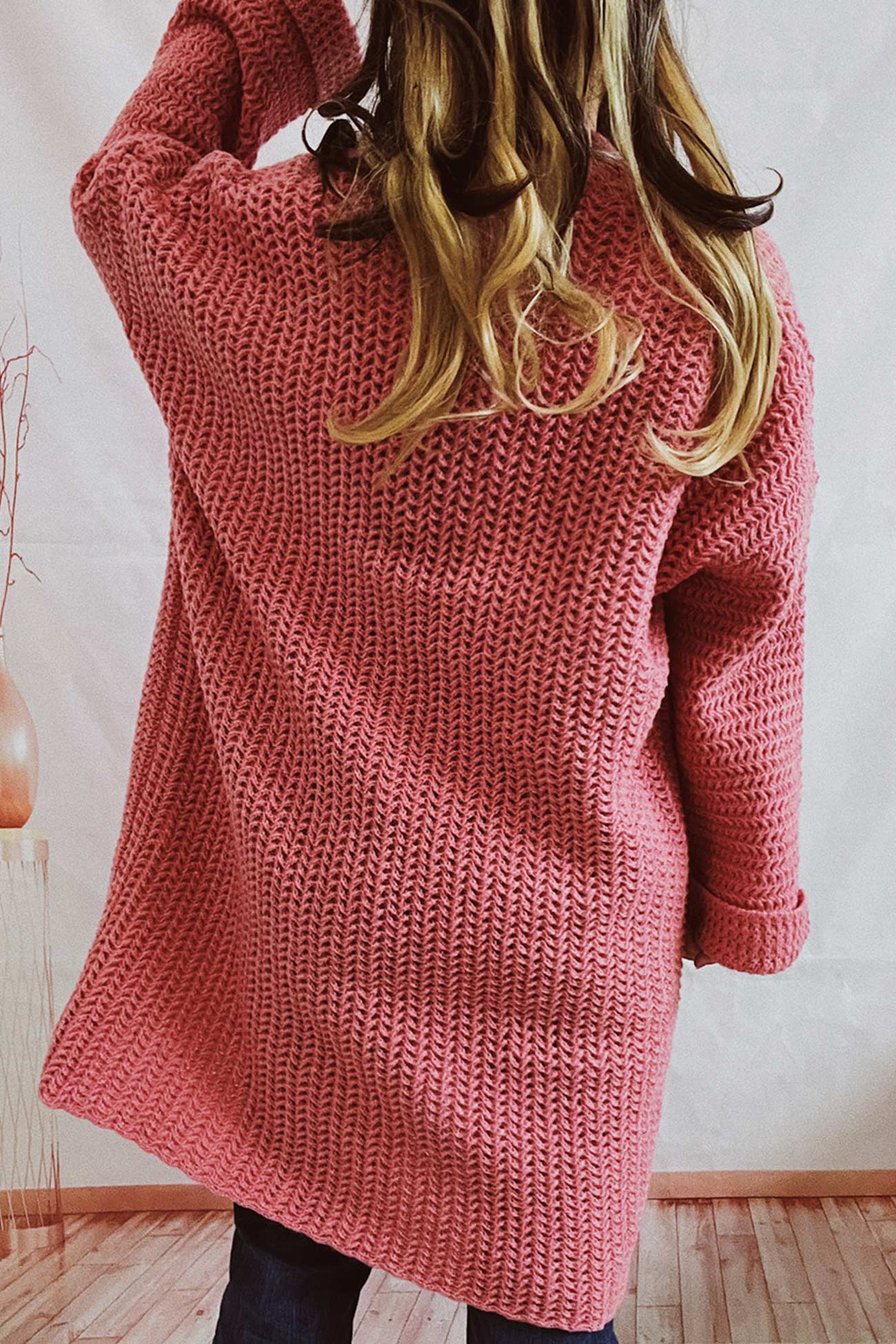 Open Front Cardigan with Large Pockets