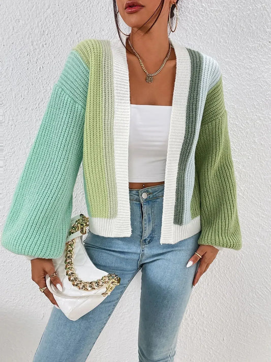 Dopamine Splicing Lazy Wind Knit Cardigan