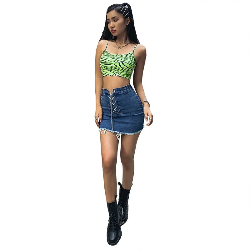 Leopard Camis For Women Ladies Print Crops Sleeveless Striped Short Mini Camisoles Casual