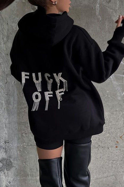 Hot Drilling Fringed Hoodie