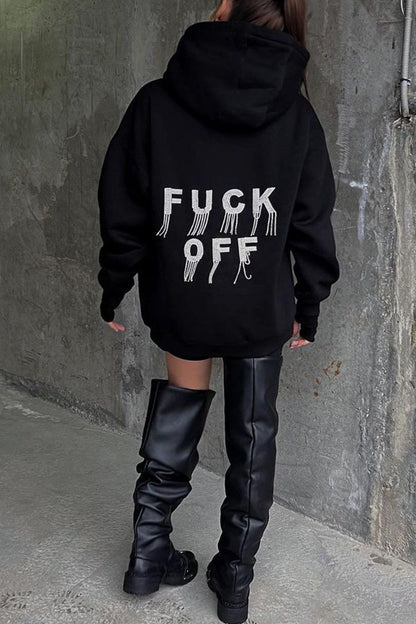 Hot Drilling Fringed Hoodie