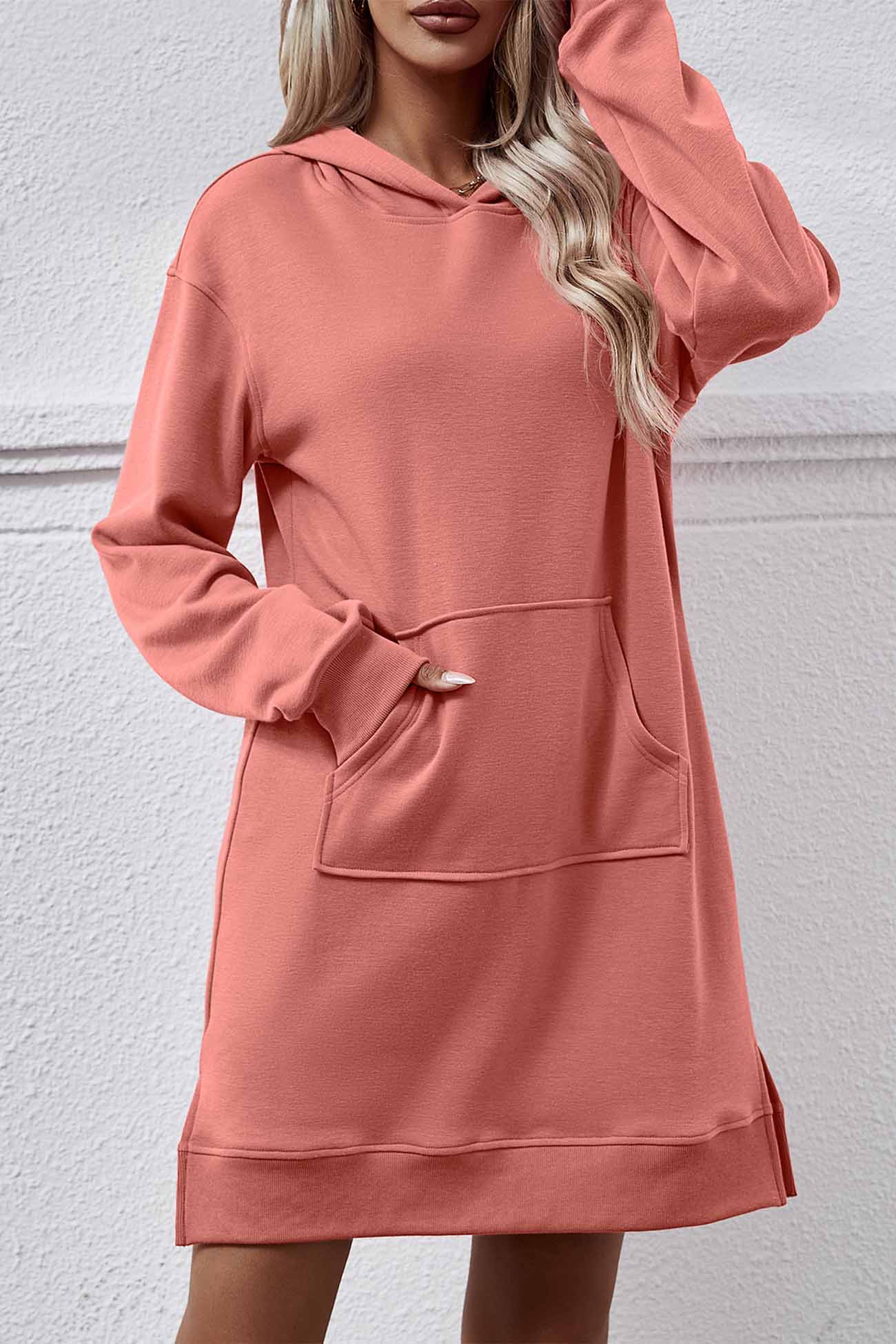 Midi Hoodie Dress with Pocket Slit