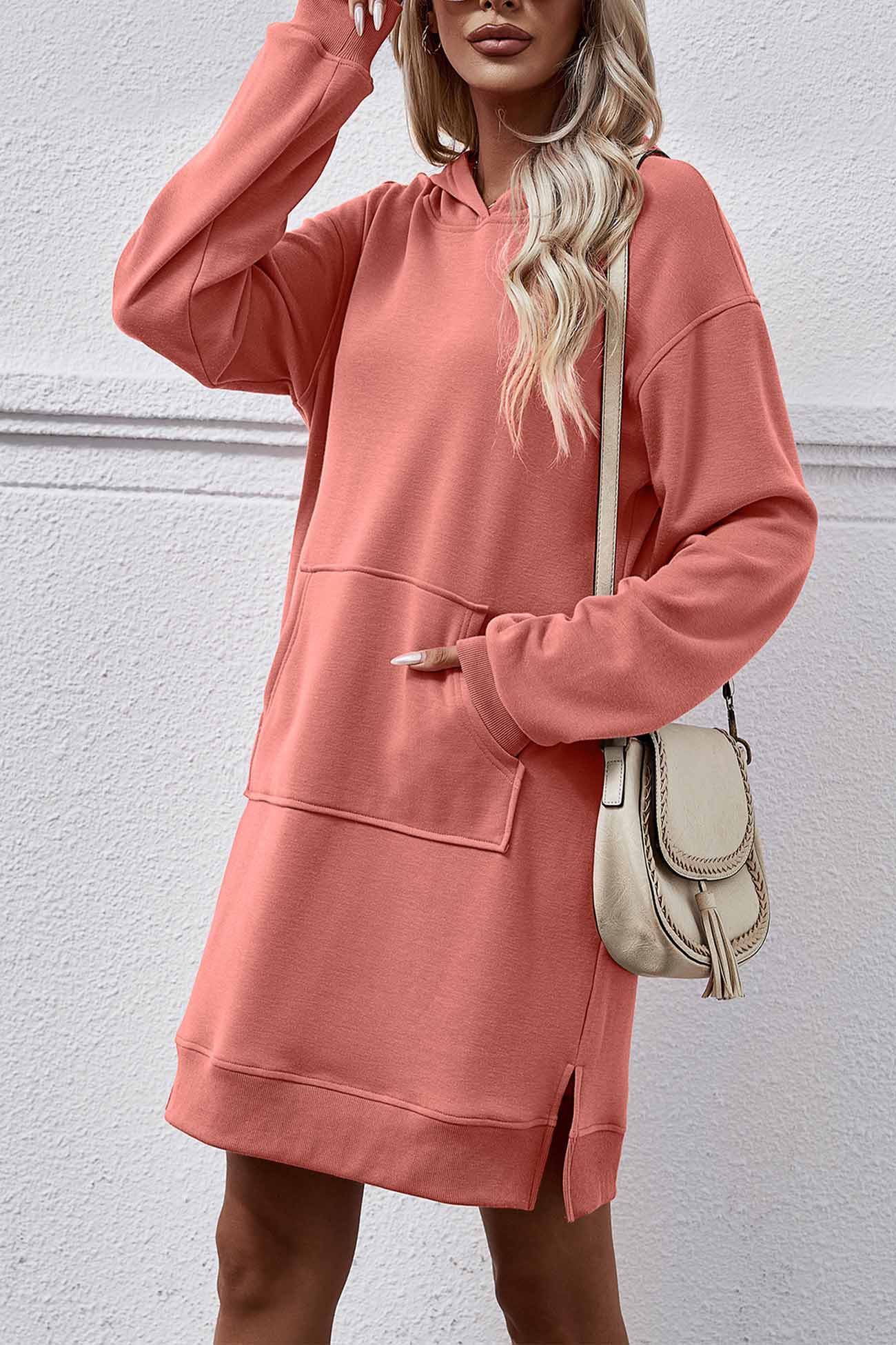 Midi Hoodie Dress with Pocket Slit