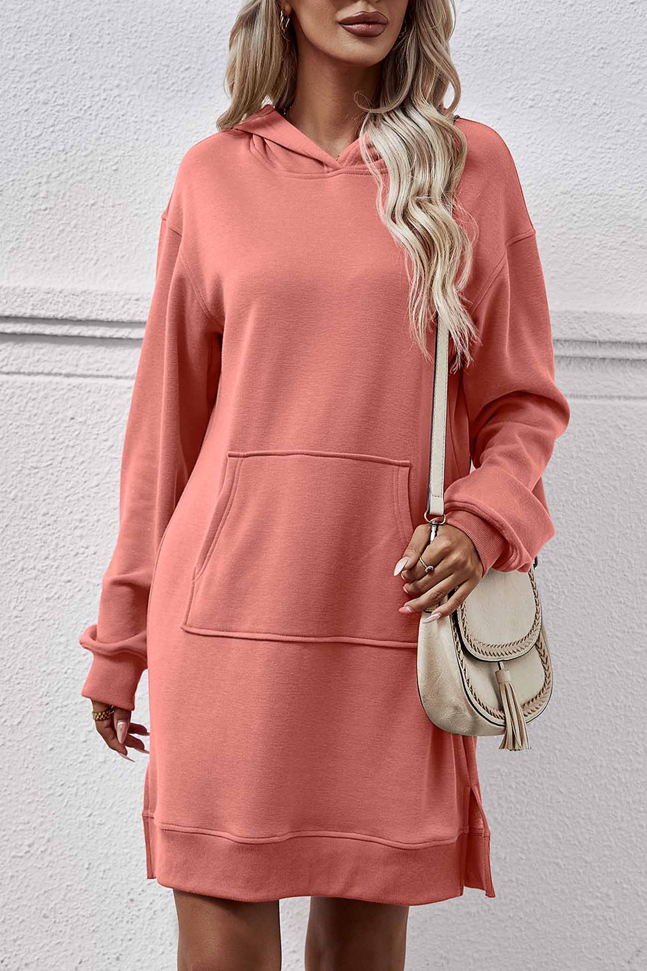 Midi Hoodie Dress with Pocket Slit