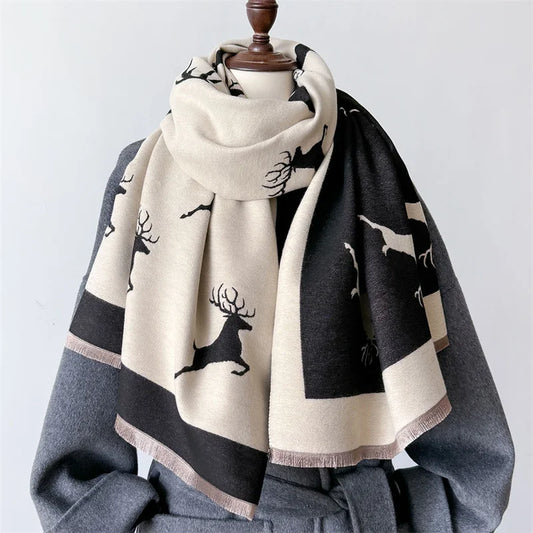 Luxury Animal Print Cashmere Scarf