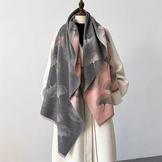 Luxury Cashmere Floral Pashmina Scarf