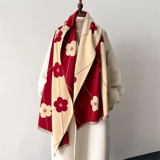 Jacquard Cashmere Winter Scarf