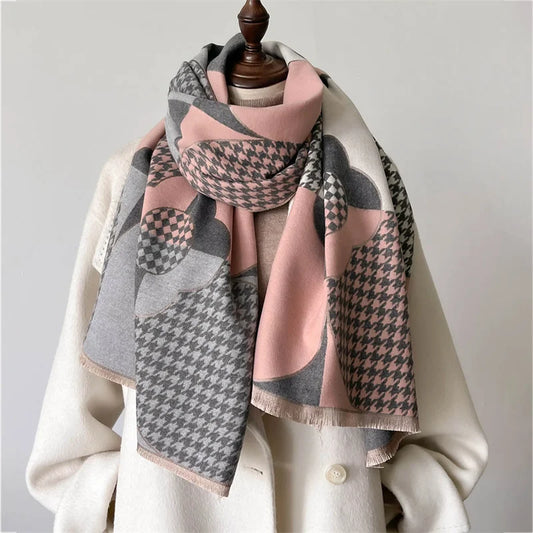 Luxury Plaid Cashmere Winter Scarf