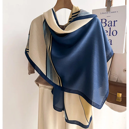 Luxury Wool Cotton Shawl Wrap Scarf