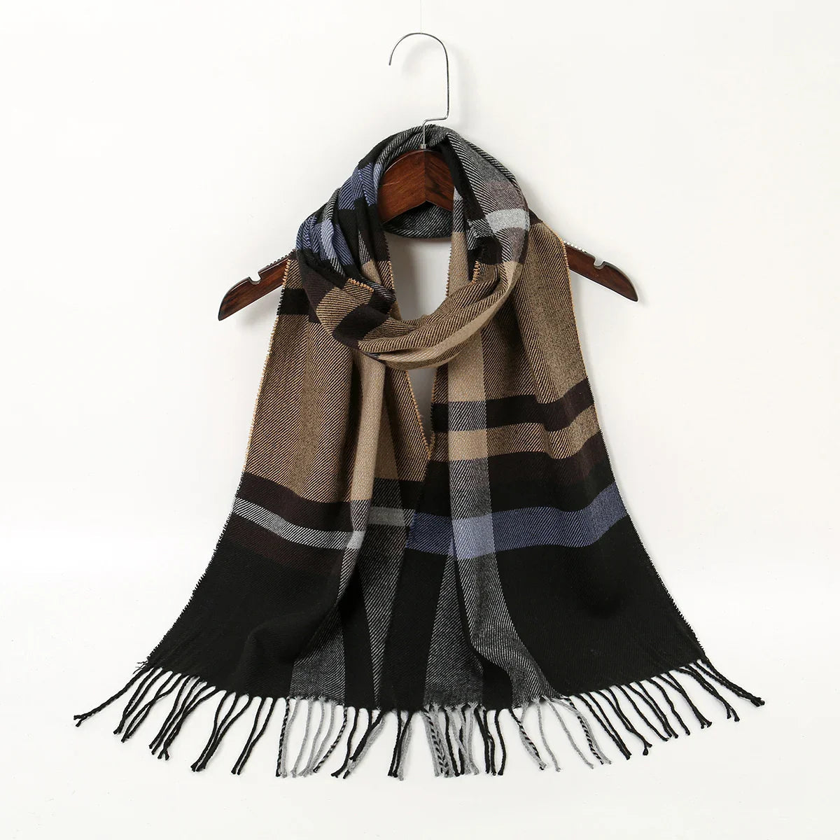 Plaid Print Cashmere Winter Pashmina Scarf - Luxury Travel Essential