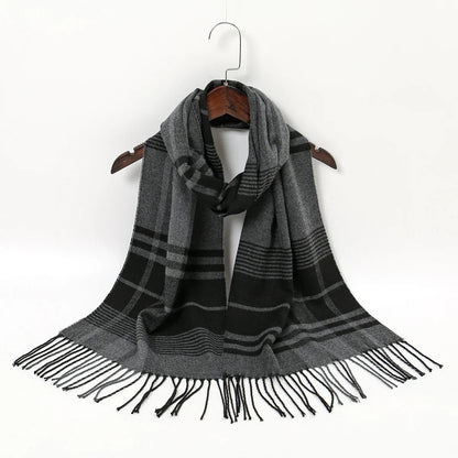 Plaid Print Cashmere Winter Pashmina Scarf - Luxury Travel Essential