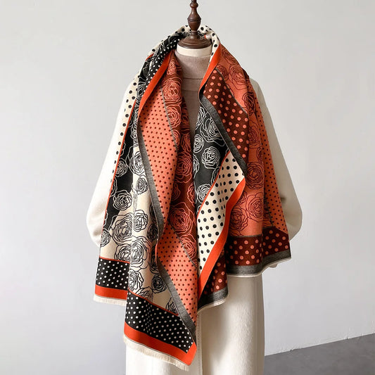 Thick Blanket Cashmere Print Scarf