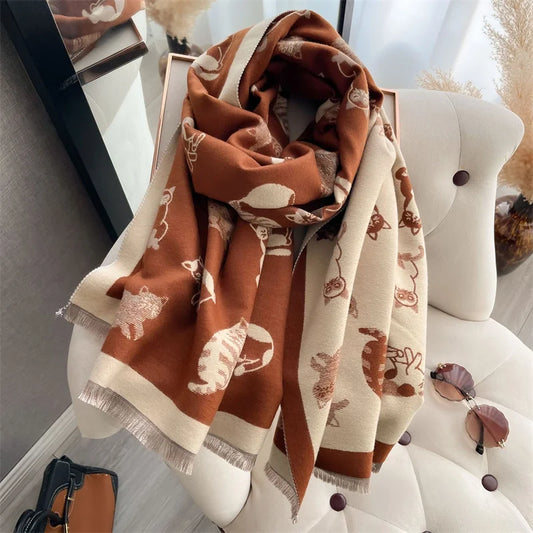 Luxury Winter Cashmere Blanket Scarf