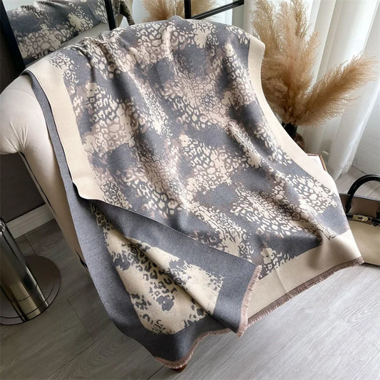 Floral Cashmere Winter Blanket Scarf