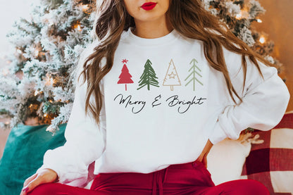 Merry Bright Modern Female Outdoors All-match Christmas Hoodie