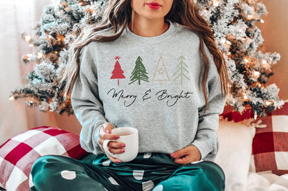 Merry Bright Modern Female Outdoors All-match Christmas Hoodie