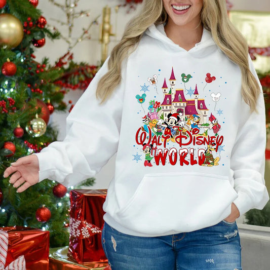 Charming Mickey Mouse Plus Velvet Sports Christmas Hoodie