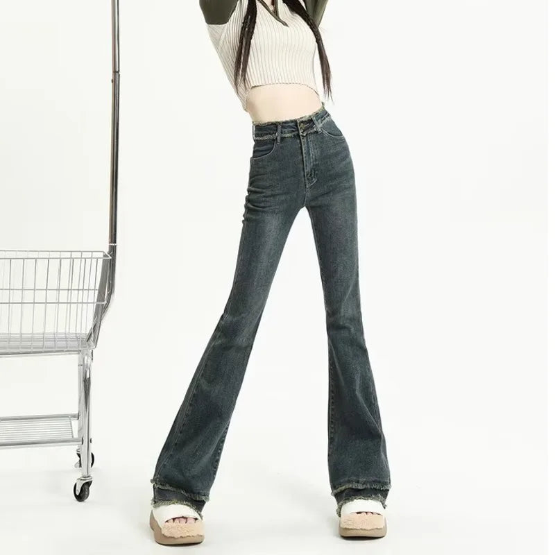 Micro Flared Minimalist Fashionable Harajuku Women's Trend Jean