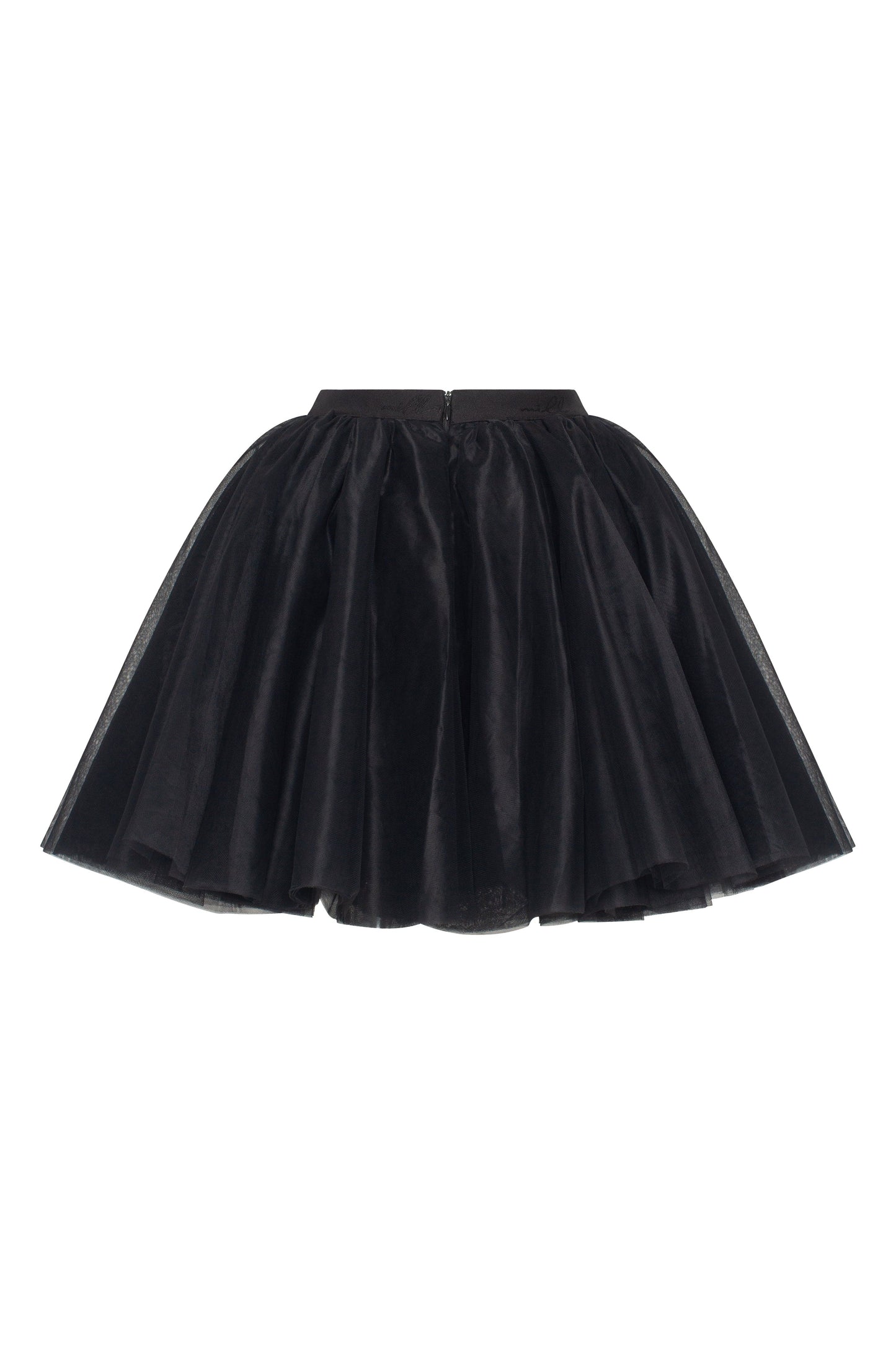 Gathered Organza Mini Skirt Graceful In Black, Xo Xo