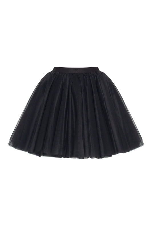 Gathered Organza Mini Skirt Graceful In Black, Xo Xo