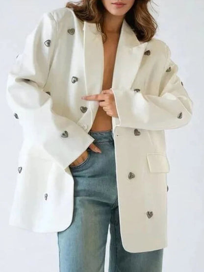 Heart Decoration Blazer Coat