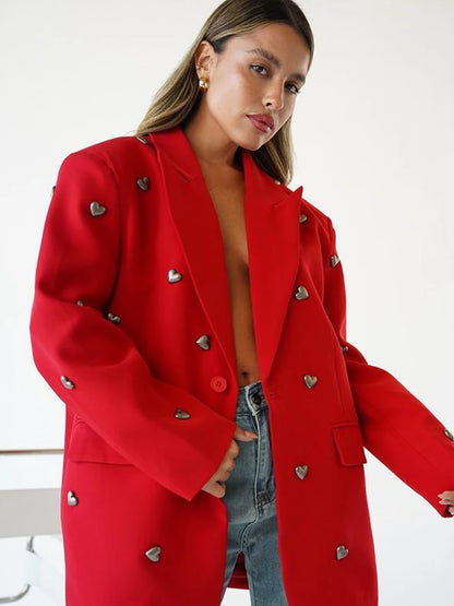 Heart Decoration Blazer Coat