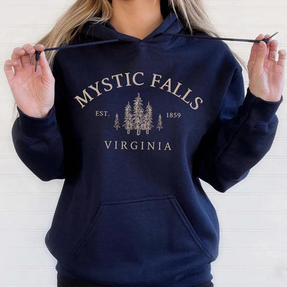 Mystic Falls Virginia Salvatores Vampire Fan Unisex Long Sleeve Christmas Hoodie