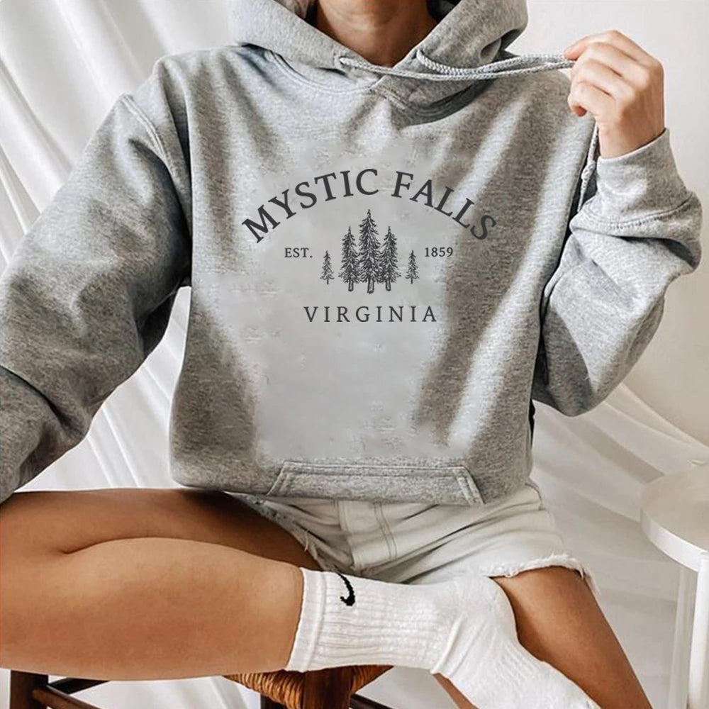 Mystic Falls Virginia Salvatores Vampire Fan Unisex Long Sleeve Christmas Hoodie