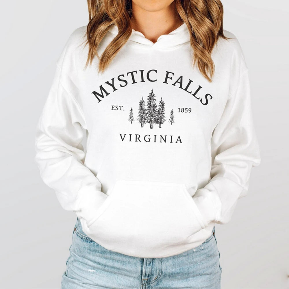 Mystic Falls Virginia Salvatores Vampire Fan Unisex Long Sleeve Christmas Hoodie