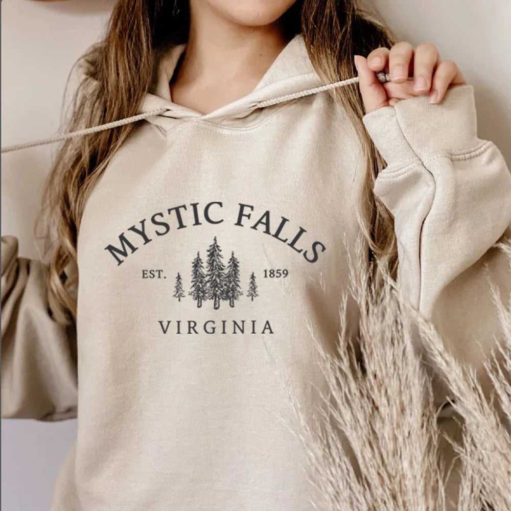 Mystic Falls Virginia Salvatores Vampire Fan Unisex Long Sleeve Christmas Hoodie