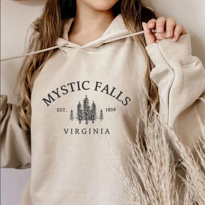 Mystic Falls Virginia Salvatores Vampire Fan Unisex Long Sleeve Christmas Hoodie